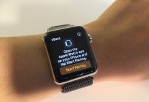 Где находится значок i на Apple Watch?